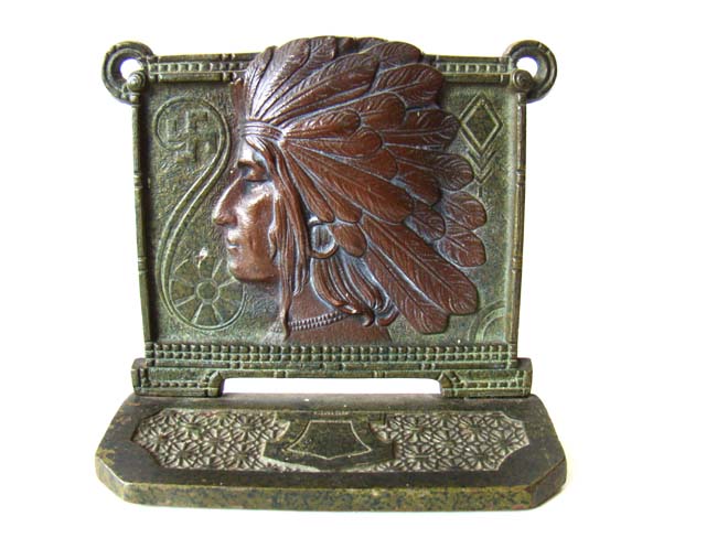 A fine single bookend by Judd Manufacturing circa 1926 depicting an Indian chief